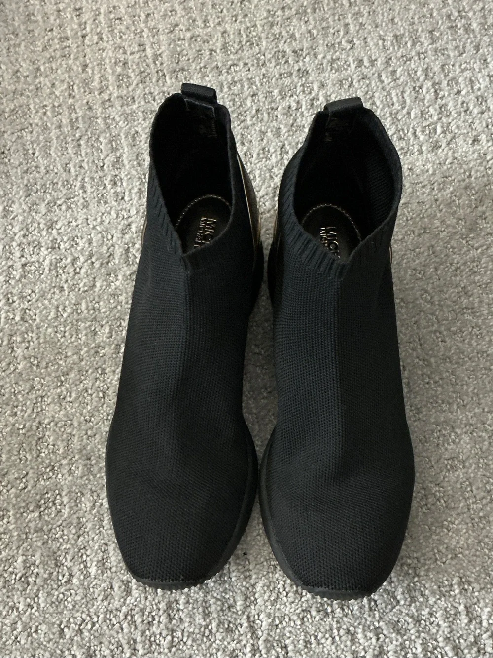 Michael Kors Black Stretch Knit Ankle Booties